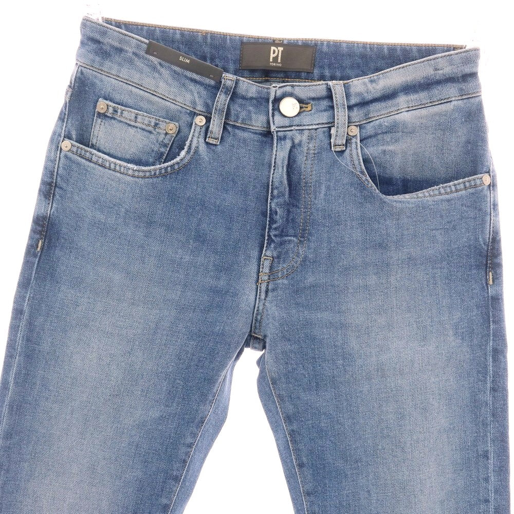 【新品】ピーティートリノ デニム PT TORINO DENIM SWING ユーズド加工 ストレッチ コットン ジーンズ デニムパンツ ウォッシュブルー【 29 】【 状態ランクN 】【 メンズ 】
