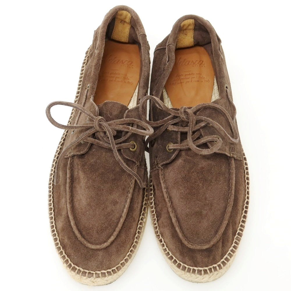 【中古】ヴェラスカ VELASCA スエード エスパドリーユ シューズ ダークブラウン【 42 】【 状態ランクA 】【 メンズ 】