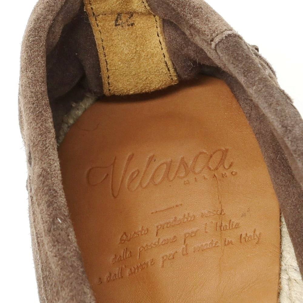 【中古】ヴェラスカ VELASCA スエード エスパドリーユ シューズ ダークブラウン【 42 】【 状態ランクA 】【 メンズ 】