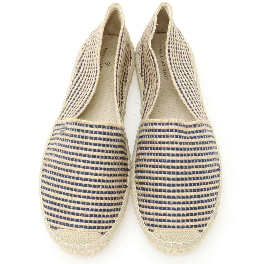 【新品】タリアトーレ TAGLIATORE ジュート エスパドリーユ シューズ ベージュxネイビー【 42 】【 状態ランクN 】【 メンズ 】