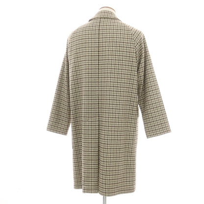 【新品】タリアトーレ TAGLIATORE ツイードウール チェック ステンカラーコート ベージュxカーキ系【 46 】【 状態ランクN 】【 メンズ 】