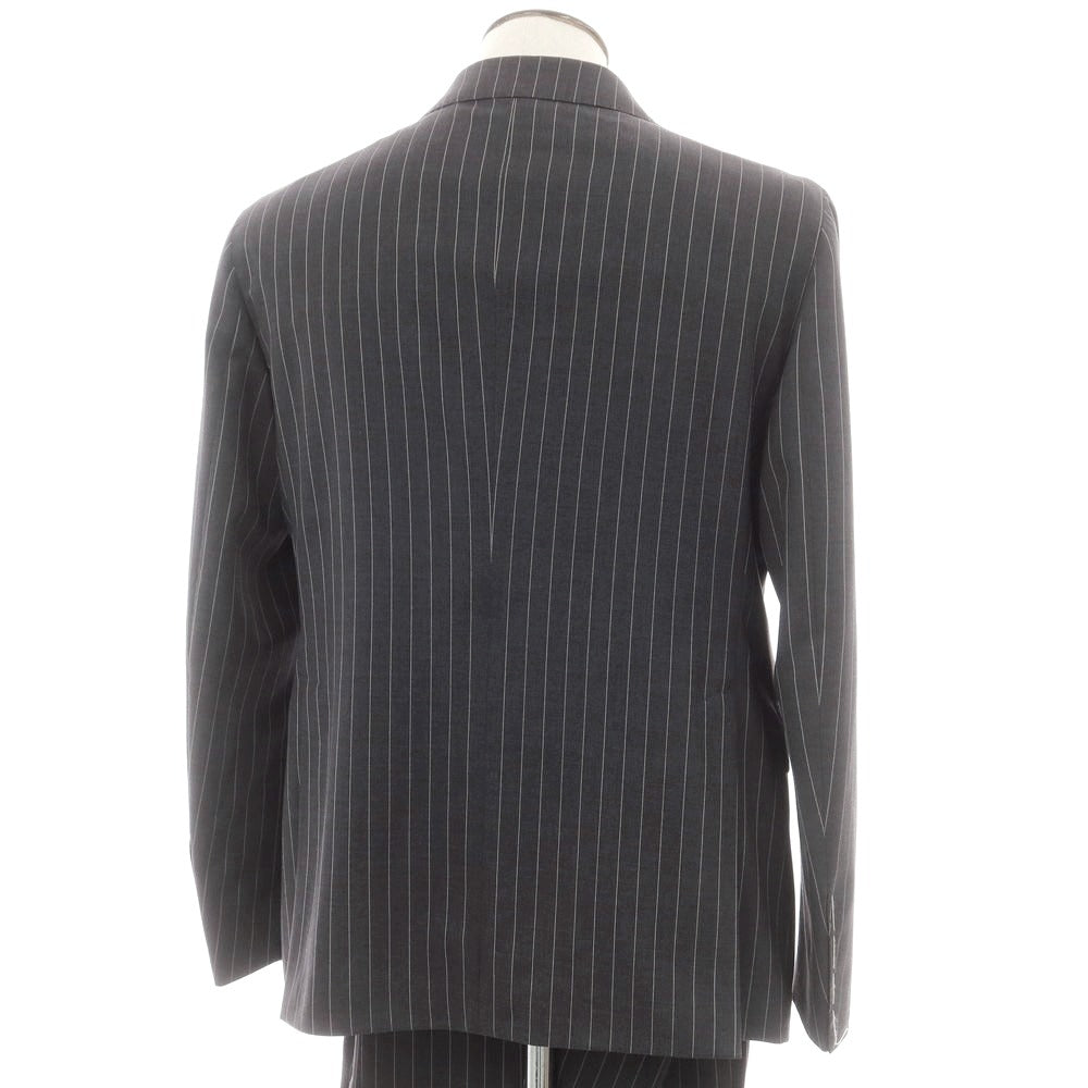 【新品】タリアトーレ TAGLIATORE ウール ストライプ 2つボタンスーツ ダークグレーxホワイト【 52 】【 状態ランクN 】【 メンズ 】 [BPD]