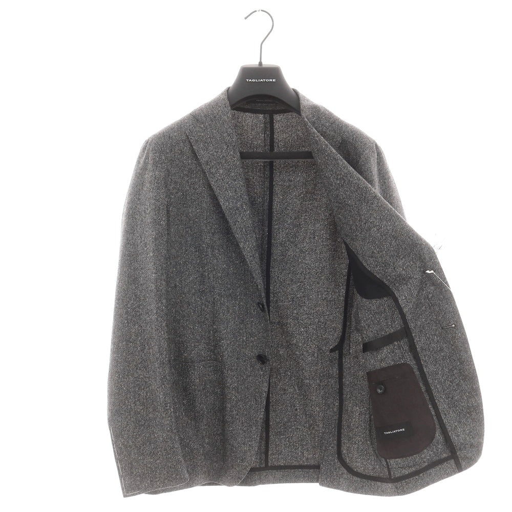 【新品】タリアトーレ TAGLIATORE ソフトツイードウール 2つボタンスーツ ダークグレー【 46 】【 状態ランクN 】【 メンズ 】