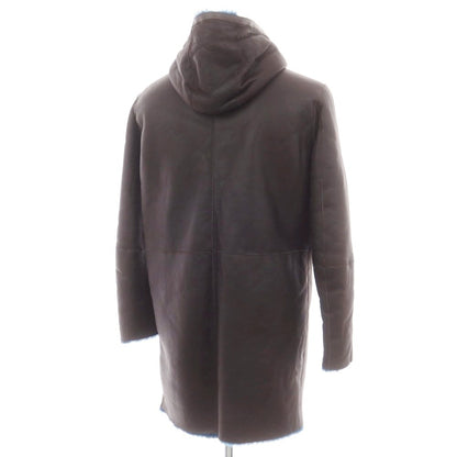 【新品】タリアトーレ TAGLIATORE Shearling ラムムートン フーデッドコート ダークブラウンxダークブルー【 46 】【 状態ランクN 】【 メンズ 】