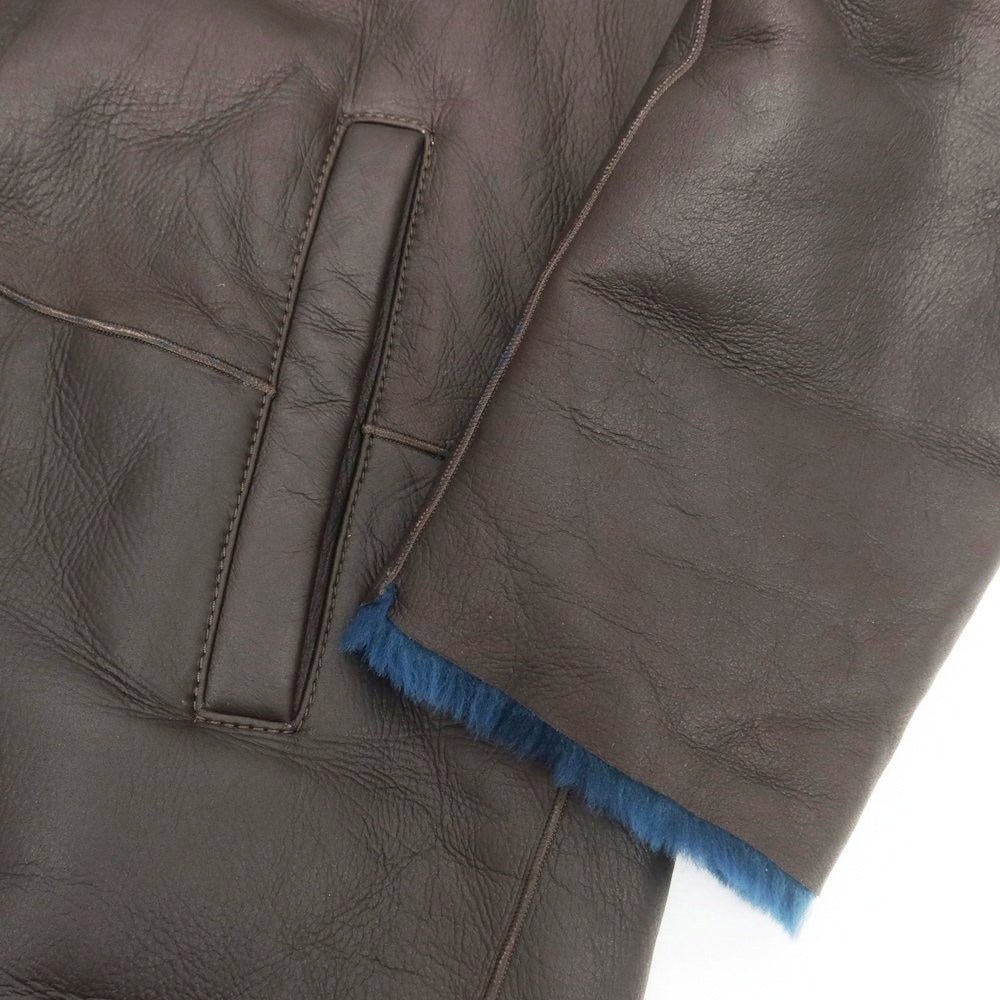 【新品】タリアトーレ TAGLIATORE Shearling ラムムートン フーデッドコート ダークブラウンxダークブルー【 46 】【 状態ランクN 】【 メンズ 】
