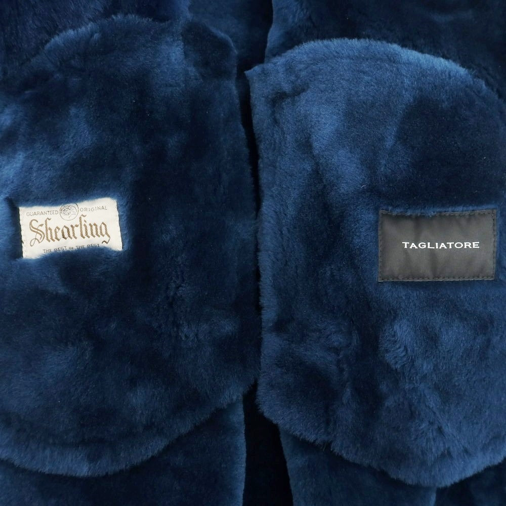 【新品】タリアトーレ TAGLIATORE Shearling ラムムートン フーデッドコート ダークブラウンxダークブルー【 46 】【 状態ランクN 】【 メンズ 】