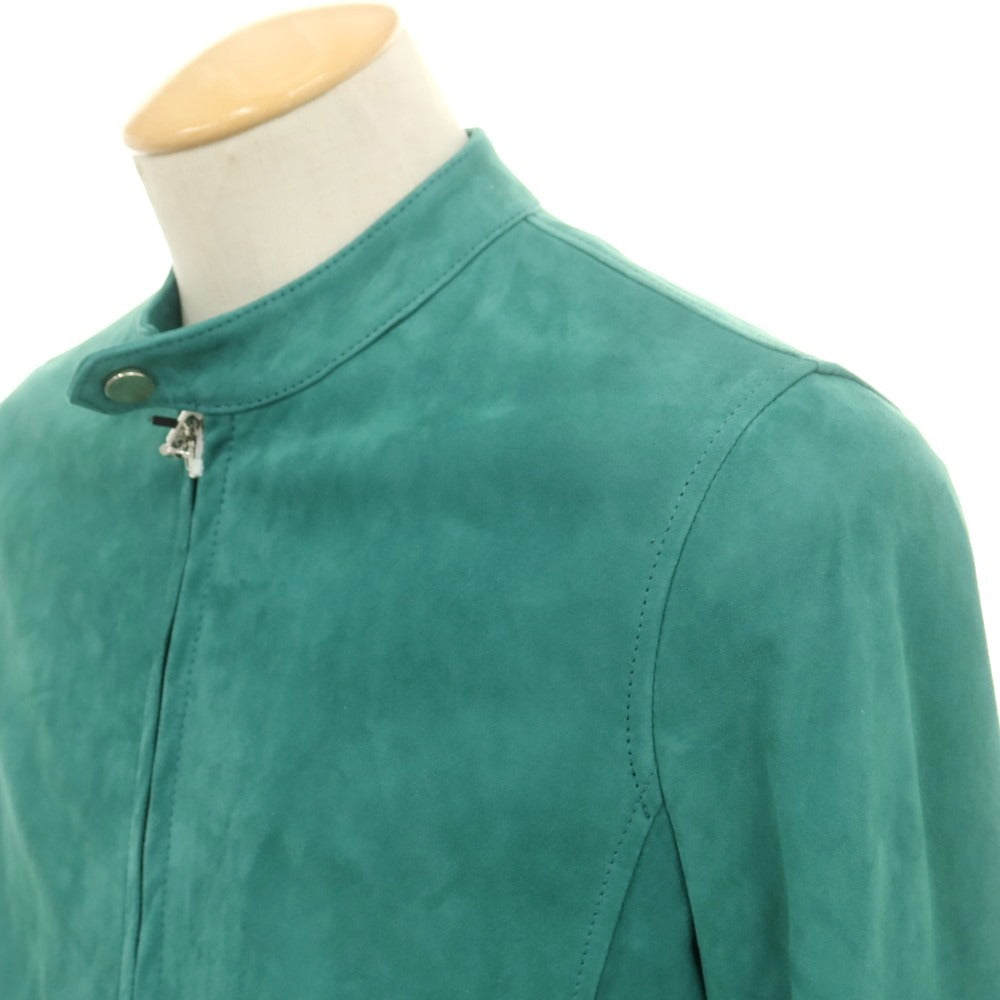【新品】タリアトーレ TAGLIATORE STANLEY ラムスエード ダブルジップ シングルライダース レザーブルゾン グリーン【 44 】【 状態ランクN 】【 メンズ 】