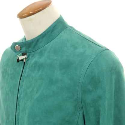 【新品】タリアトーレ TAGLIATORE STANLEY ラムスエード ダブルジップ シングルライダース レザーブルゾン グリーン【 46 】【 状態ランクN 】【 メンズ 】