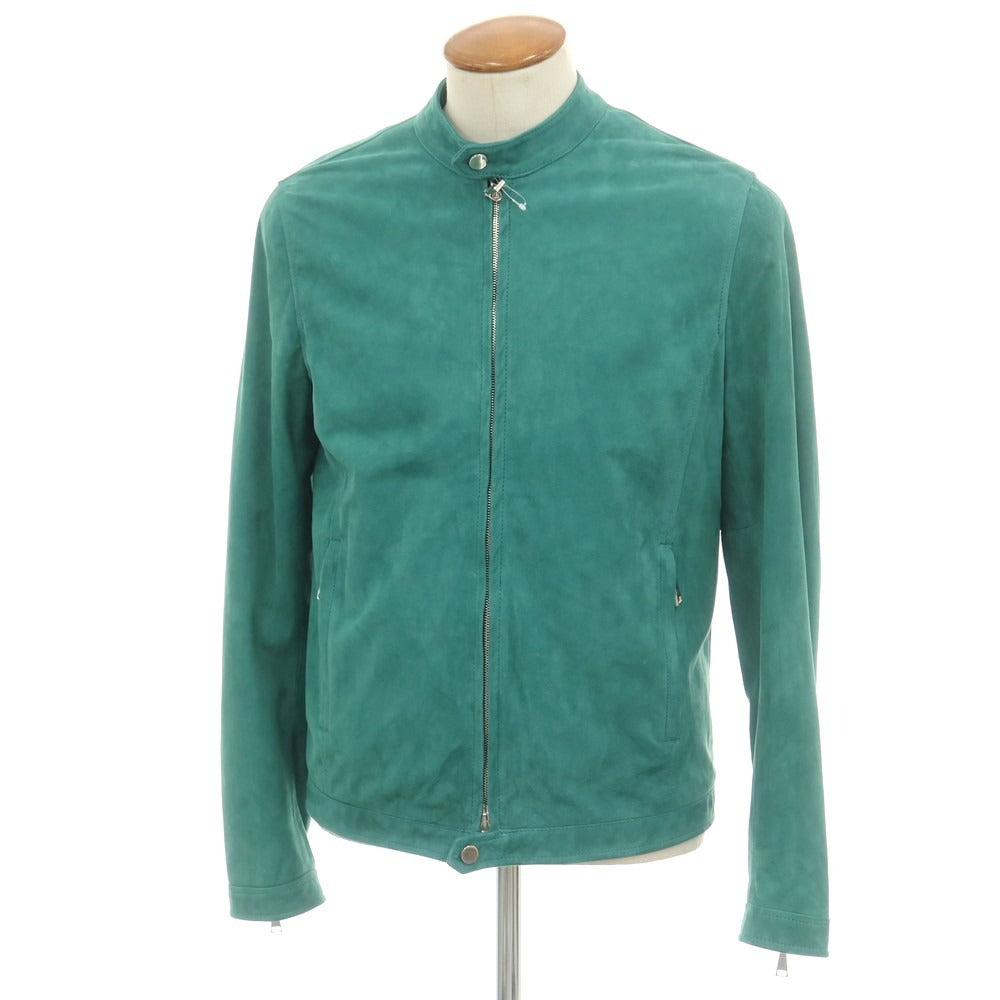 【新品アウトレット】タリアトーレ TAGLIATORE STANLEY ラムスエード ダブルジップ シングルライダース レザーブルゾン グリーン【サイズ48】【 状態ランクN- 】【 メンズ 】 [DPD]