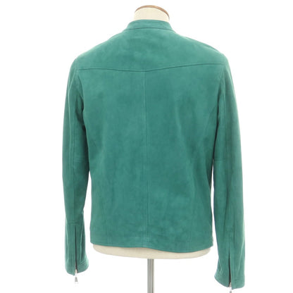 【新品アウトレット】タリアトーレ TAGLIATORE STANLEY ラムスエード ダブルジップ シングルライダース レザーブルゾン グリーン【 48 】【 状態ランクN- 】【 メンズ 】
