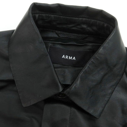 【新品】アルマ ARMA LUSH ラムレザー シャツブルゾン ブラック【 50 】【 状態ランクN 】【 メンズ 】