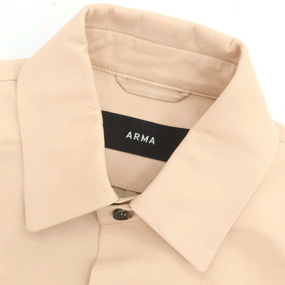【新品アウトレット】アルマ ARMA LUSH ラムレザー シャツブルゾン サーモンピンク【 48 】【 状態ランクN- 】【 メンズ 】