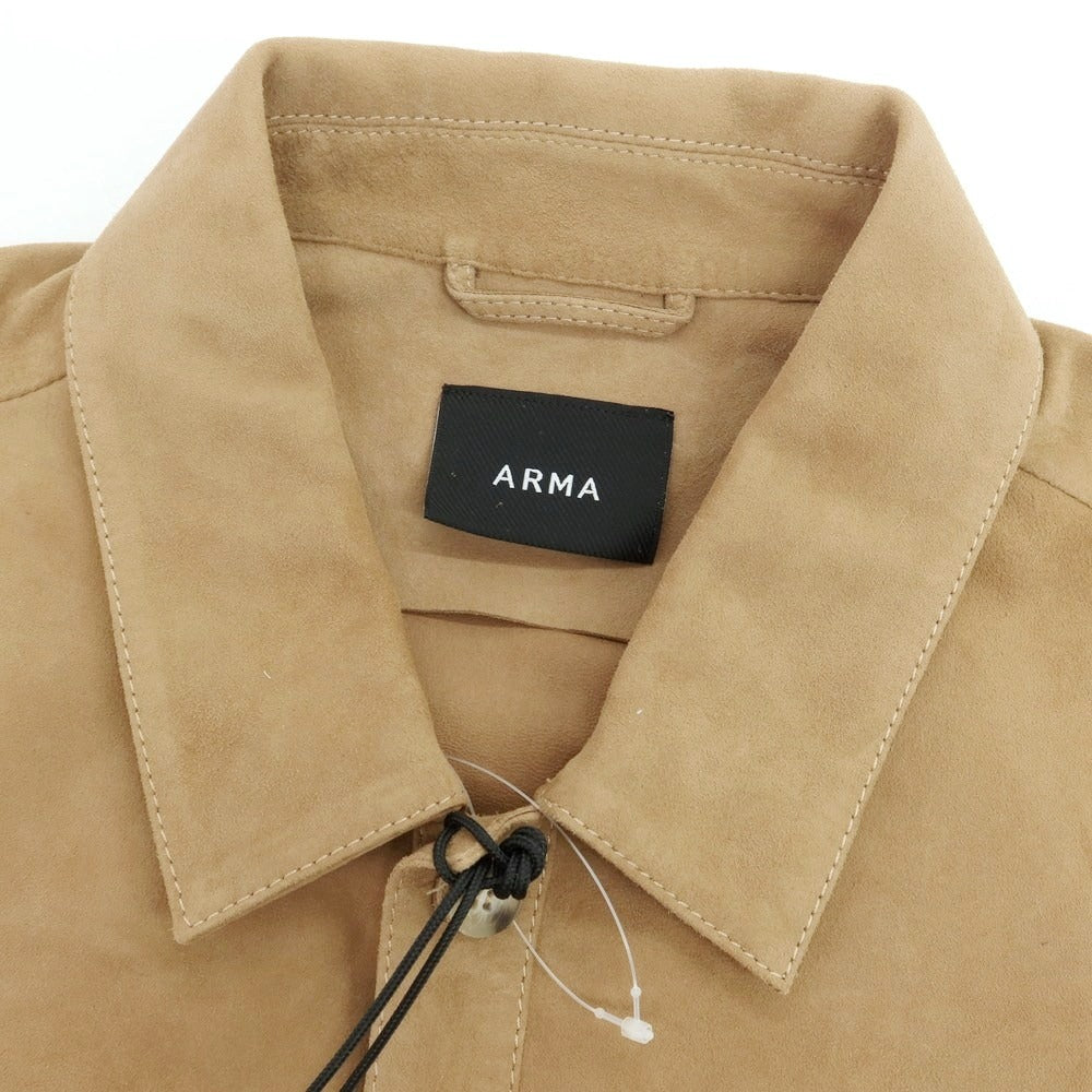 【新品】アルマ ARMA DEX ゴートスエードレザー シャツブルゾン ライトブラウン【 46 】【 状態ランクN 】【 メンズ 】