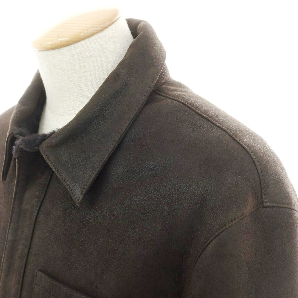 【新品】アルマ ARMA KUSAN ラムムートン レザーブルゾン ダークブラウン【 44 】【 状態ランクN 】【 メンズ 】