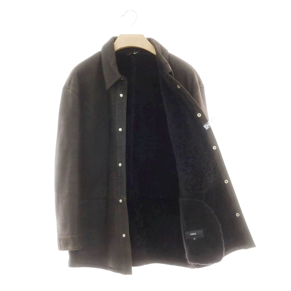 【新品】アルマ ARMA KUSAN ラムムートン レザーブルゾン ダークブラウン【 44 】【 状態ランクN 】【 メンズ 】