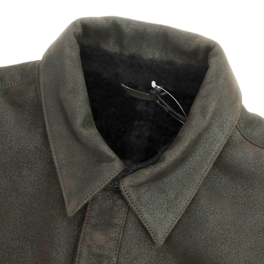 【新品】アルマ ARMA KUSAN ラムムートン レザーブルゾン ダークブラウン【 44 】【 状態ランクN 】【 メンズ 】