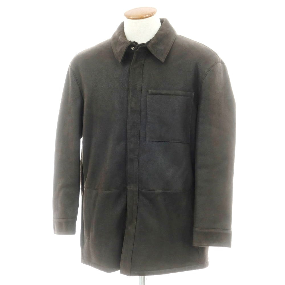 【新品】アルマ ARMA KUSAN ラムムートン レザーブルゾン ダークブラウン【 48 】【 状態ランクN 】【 メンズ 】