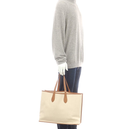 【新品】イルミーチョ il micio キャンバス トートバッグ ベージュxブラウン【 状態ランクN 】【 メンズ 】