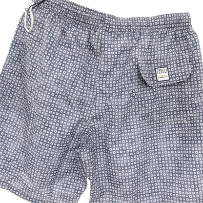 【新品アウトレット】フェデーリ FEDELI POSITANO AIRSTOP STAMP ポリエステル スイムウェア 水着 ウォームグレーxホワイト【サイズL】【 状態ランクN- 】【 メンズ 】