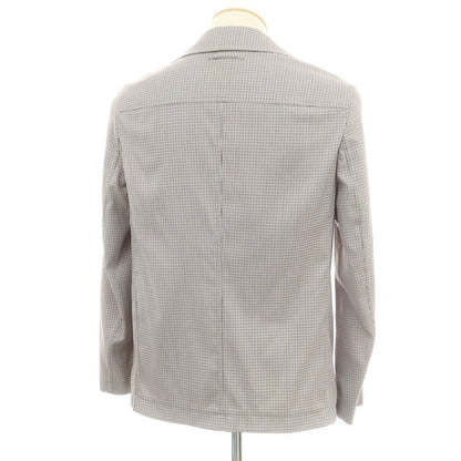 【中古】【未使用】ティージャケット T-JACKET ナイロンコットン ハウンドトゥース柄 ジャケット ブラウンxブルー系【 XS 】【 状態ランクS 】【 メンズ 】