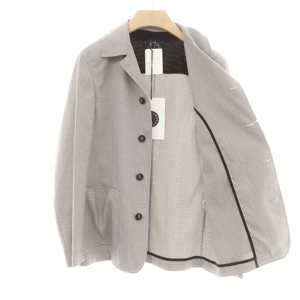 【中古】【未使用】ティージャケット T-JACKET ナイロンコットン ハウンドトゥース柄 ジャケット ブラウンxブルー系【 XS 】【 状態ランクS 】【 メンズ 】
