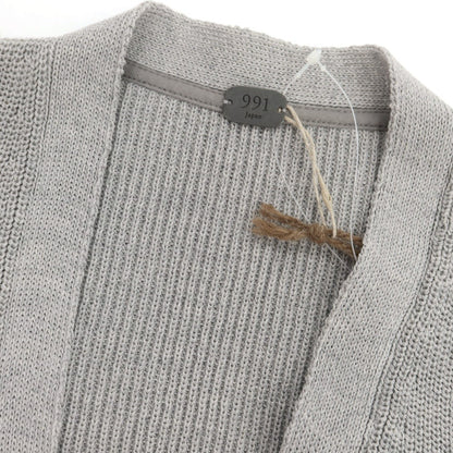 【中古】【未使用】ナインナインワン ジャパン 991 Japan ウールペーパーポリエステル ニット カーディガン グレー【 46 】【 状態ランクS 】【 メンズ 】