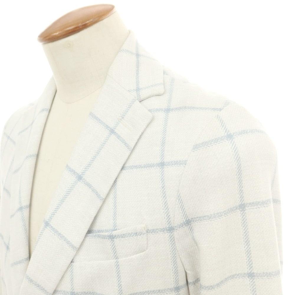 【中古】チルコロ1901 CIRCOLO 1901 ジャージーコットン チェック ジャケット ライトグレー【 48 】【 状態ランクB 】【 メンズ 】