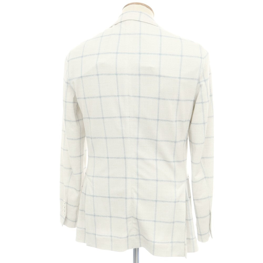 【中古】チルコロ1901 CIRCOLO 1901 ジャージーコットン チェック ジャケット ライトグレー【 48 】【 状態ランクB 】【 メンズ 】