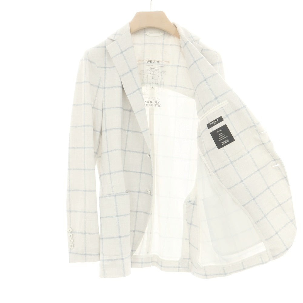 【中古】チルコロ1901 CIRCOLO 1901 ジャージーコットン チェック ジャケット ライトグレー【 48 】【 状態ランクB 】【 メンズ 】