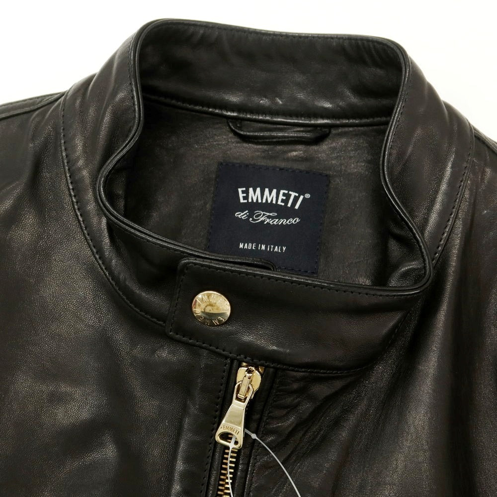 【中古】エンメティ EMMETI ラムレザー 中綿 ライダースジャケット ブラック【 46 】【 状態ランクB 】【 メンズ 】