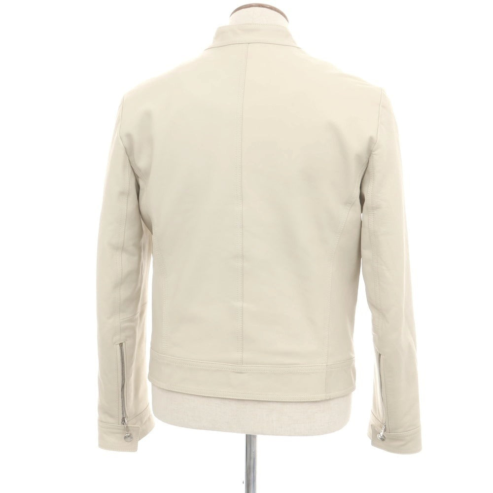 【中古】エンメティ EMMETI ラムレザー 中綿 ライダースジャケット クリーム【 48 】【 状態ランクB 】【 メンズ 】