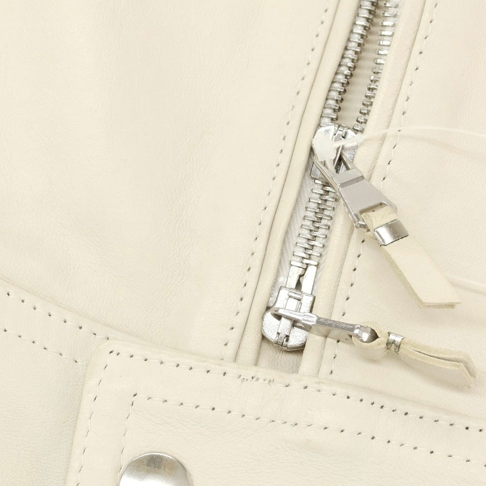 【中古】エンメティ EMMETI ラムレザー 中綿 ライダースジャケット クリーム【 48 】【 状態ランクB 】【 メンズ 】