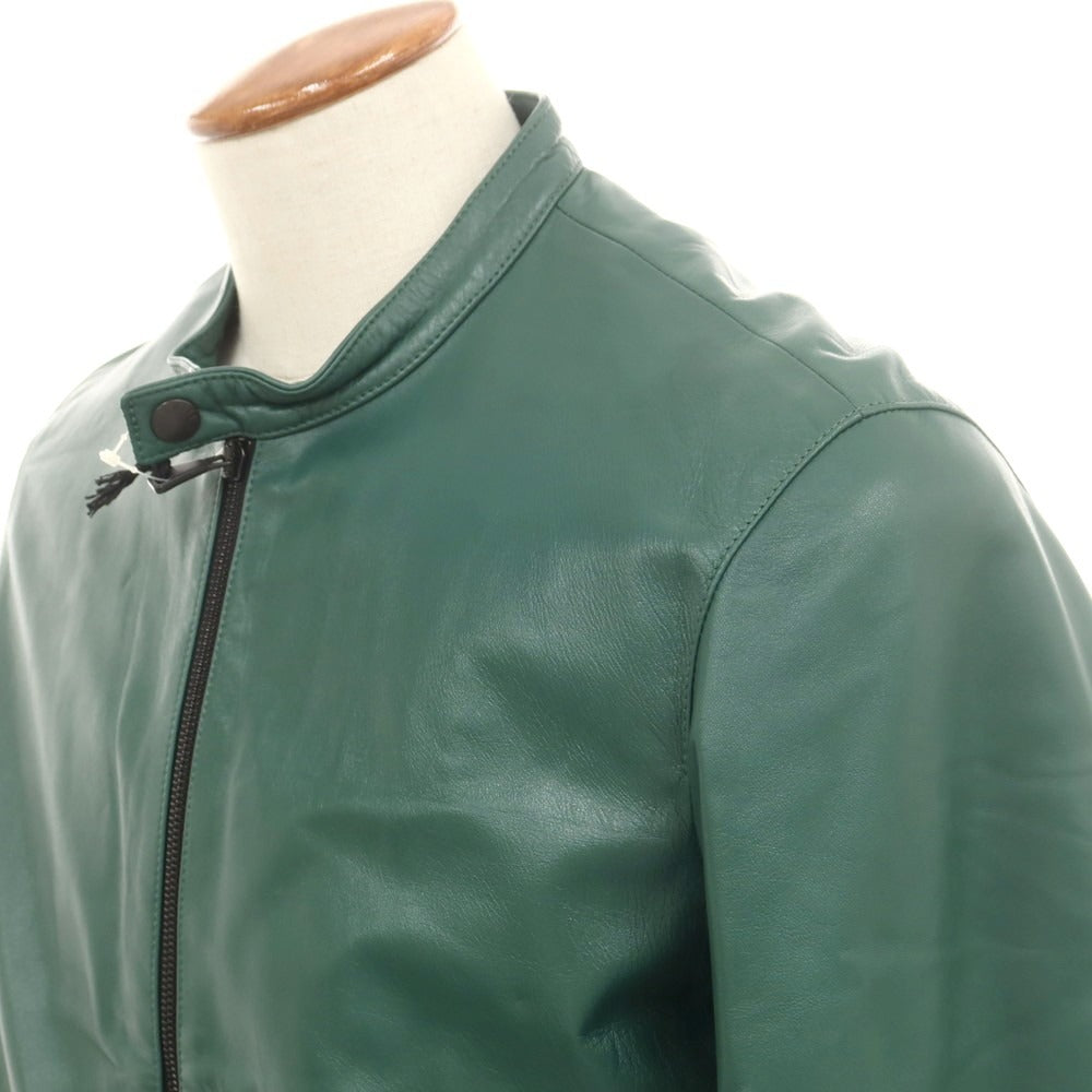 【中古】エンメティ EMMETI ラムレザー ライダースジャケット グリーン【 48 】【 状態ランクA 】【 メンズ 】