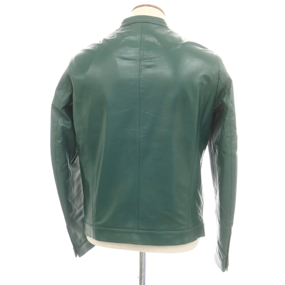 【中古】エンメティ EMMETI ラムレザー ライダースジャケット グリーン【 48 】【 状態ランクA 】【 メンズ 】