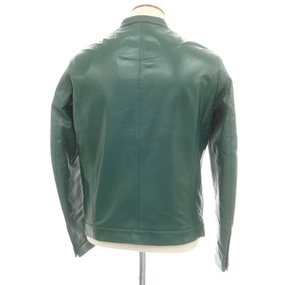 【中古】エンメティ EMMETI ラムレザー ライダースジャケット グリーン【 48 】【 状態ランクA 】【 メンズ 】
