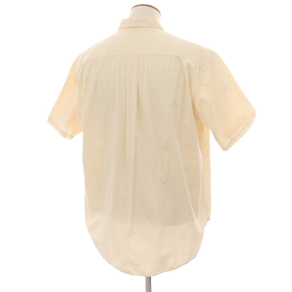 【中古】コムデギャルソンオム COMME des GARCONS HOMME コットン ストライプ レギュラーカラー 半袖シャツ イエローベージュxホワイト【 表記なし（M位） 】【 状態ランクB 】【 メンズ 】
