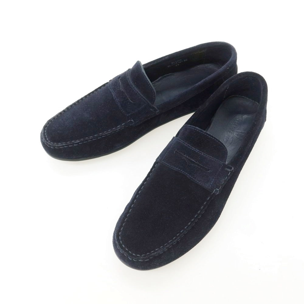 【中古】ジェイエムウエストン J.M WESTON スエード ドライビングシューズ ネイビー【 6 1/2 】【 状態ランクB 】【 メンズ 】