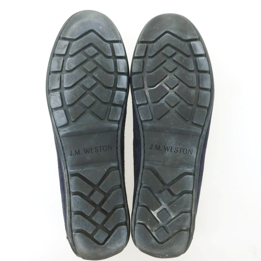 【中古】ジェイエムウエストン J.M WESTON スエード ドライビングシューズ ネイビー【 6 1/2 】【 状態ランクB 】【 メンズ 】