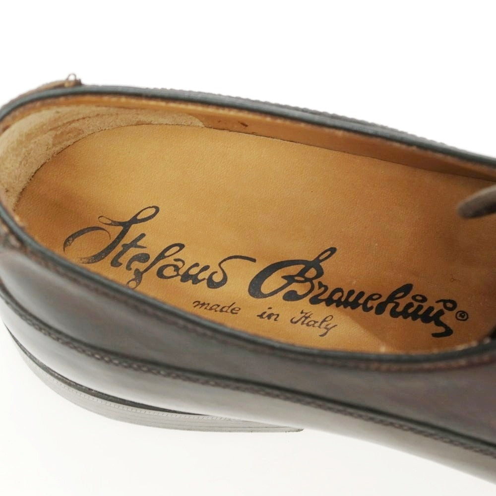 【中古】【未使用】ステファノブランキーニ Stefano Branchini プレーントゥ ドレスシューズ ダークブラウン【 6 1/2 】【 状態ランクS 】【 メンズ 】