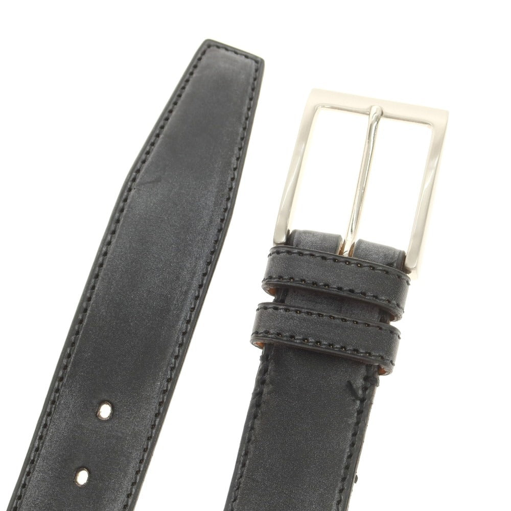 【中古】万双 マンソウ mansaw ブライドルレザー ベルト ブラック【 表記なし（80位） 】【 状態ランクA 】【 メンズ 】