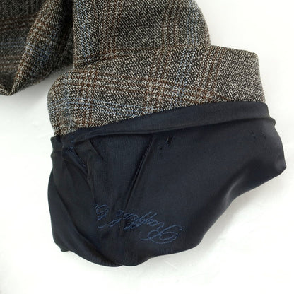 【中古】カルーゾ CARUSO チェック ウール テーラードジャケット ダークグレーxブルー【 46 】【 状態ランクC 】【 メンズ 】