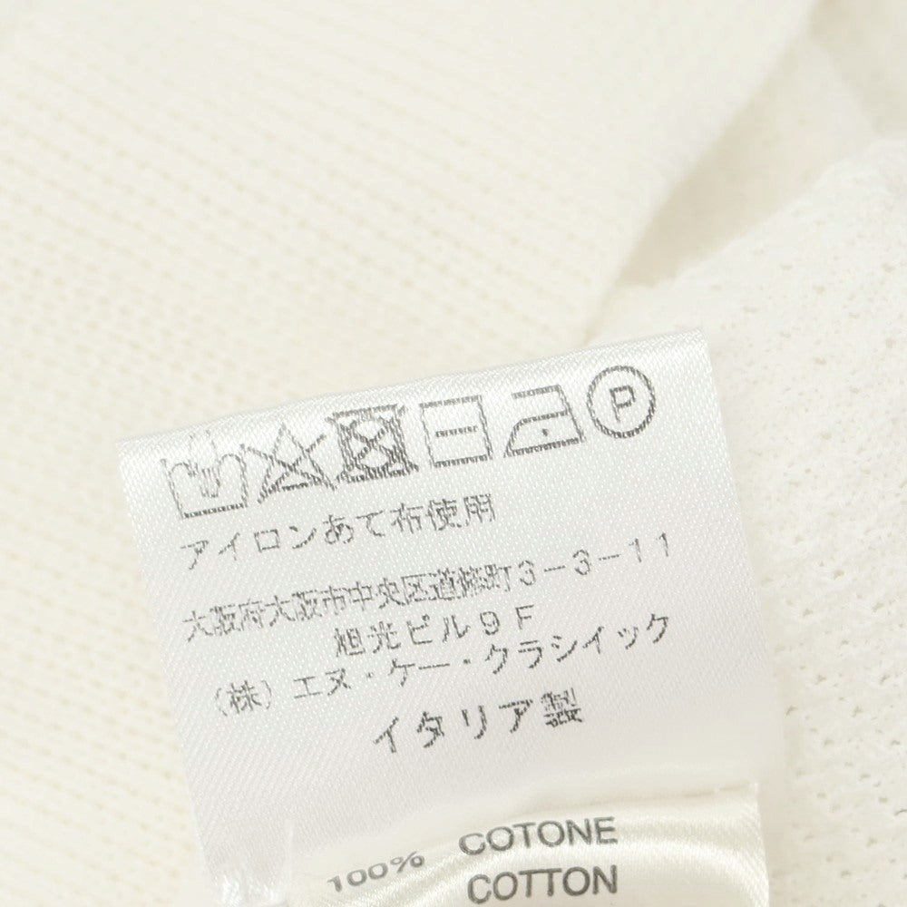 【中古】ロベルトコリーナ ROBERTO COLLINA コットン スキッパー 半袖 ポロニット ホワイト【 48 】【 状態ランクC 】【 メンズ 】