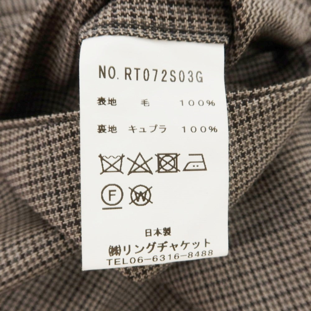 【中古】リングヂャケット RING JACKET ウール チェック ドレススラックスパンツ アッシュブラウンxグレー【 48 】【 状態ランクC 】【 メンズ 】