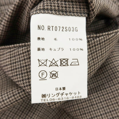 【中古】リングヂャケット RING JACKET ウール チェック ドレススラックスパンツ アッシュブラウンxグレー【 48 】【 状態ランクC 】【 メンズ 】