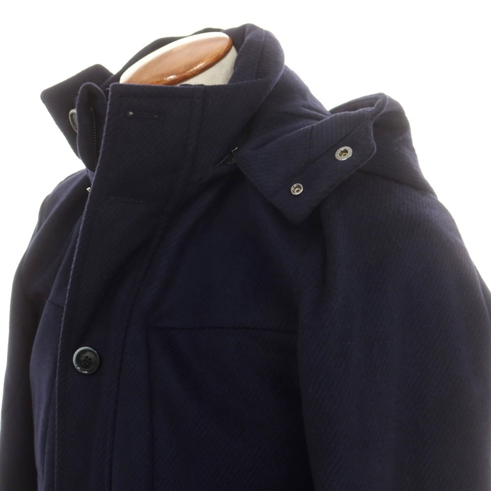 【中古】【未使用】アレグリ Allegri ウール フーデッドコート ネイビー【 46 】【 状態ランクS 】【 メンズ 】