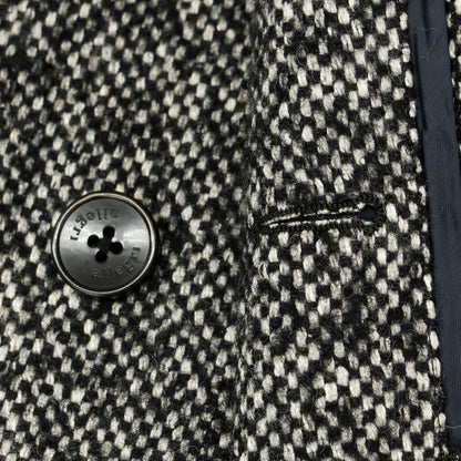 【中古】アレグリ Allegri ウールシルク チェック チェスターフィールドコート ブラックxホワイト【 46 】【 状態ランクB 】【 メンズ 】