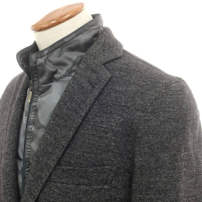 【中古】【未使用】アレグリ Allegri ウールコットン ダウンベスト付き 2B カジュアルジャケット ブラックxホワイト【 46 】【 状態ランクS 】【 メンズ 】