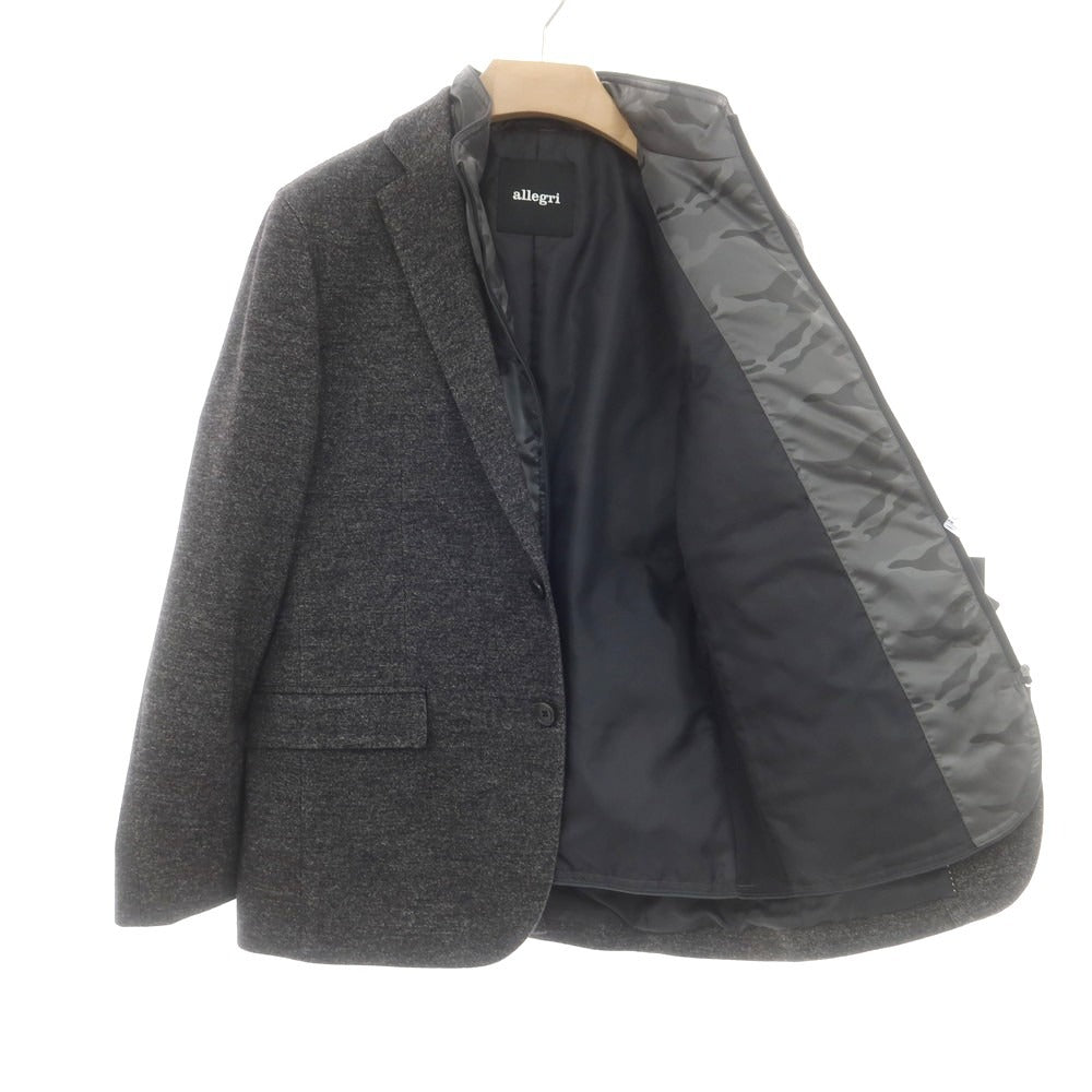 【中古】【未使用】アレグリ Allegri ウールコットン ダウンベスト付き 2B カジュアルジャケット ブラックxホワイト【 46 】【 状態ランクS 】【 メンズ 】