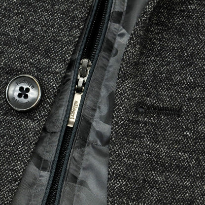 【中古】【未使用】アレグリ Allegri ウールコットン ダウンベスト付き 2B カジュアルジャケット ブラックxホワイト【 46 】【 状態ランクS 】【 メンズ 】