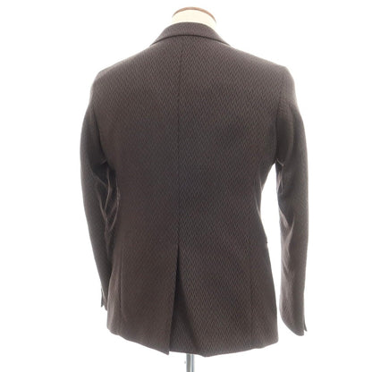 【中古】【未使用】アレグリ Allegri ウールナイロン カジュアルジャケット ブラウンxカーキグレー【 46 】【 状態ランクS 】【 メンズ 】